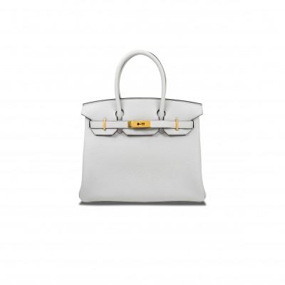 HERMES BIRKIN 25 TOGO LEATHER HOLY GRAIL BLUE GOLD BUCKLE BAG H028369CC08 (25*20*13cm)